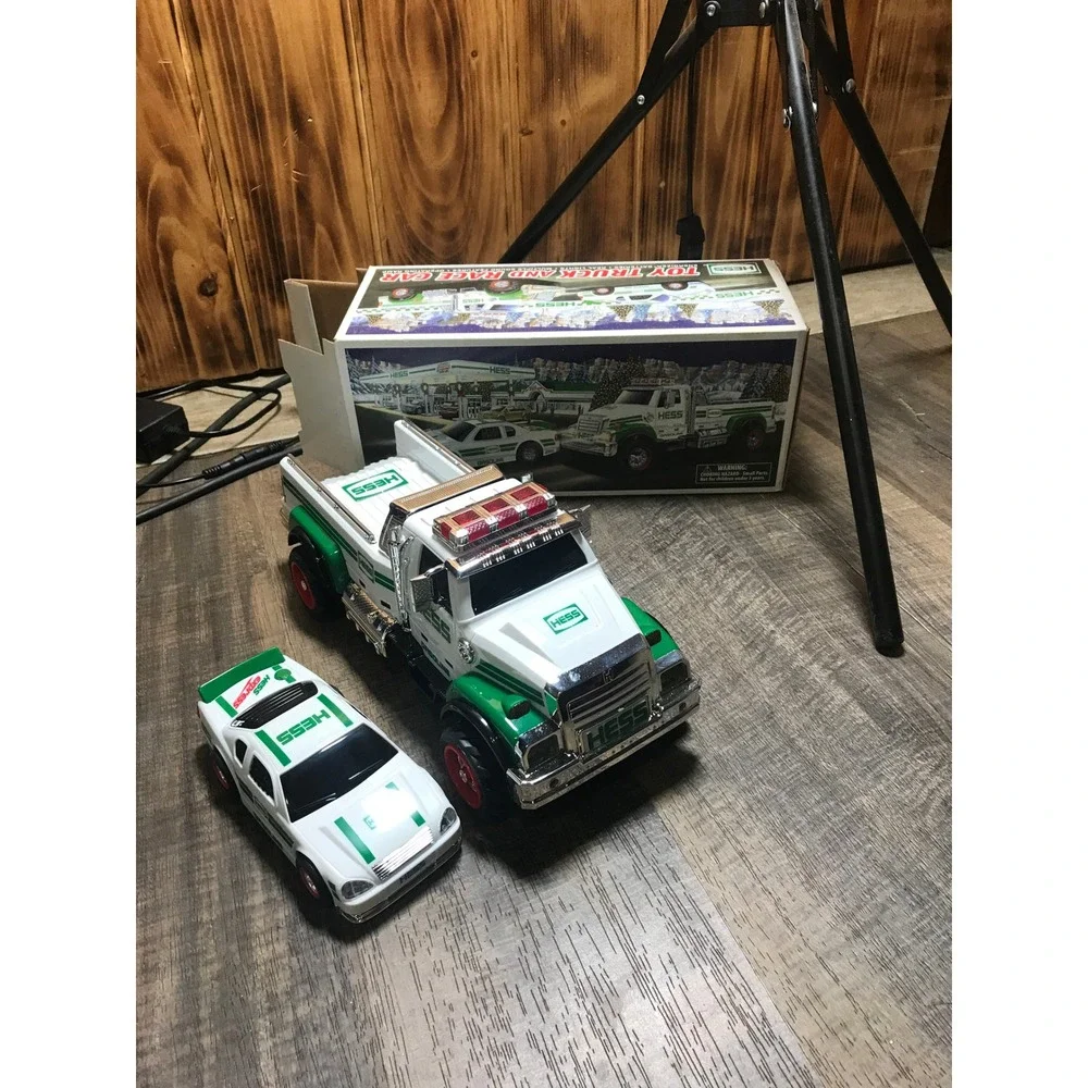 2011 Hess Toy Truck and Race Car with Lights and Sounds Original Box